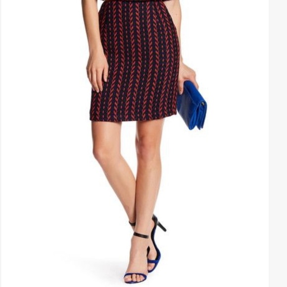 Anthropologie Dresses & Skirts - “GRACIA” Geo-Print Woven Knit Wool Blend Miniskirt Size Small